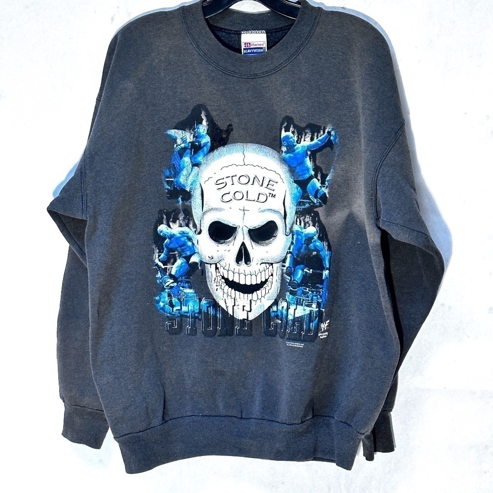 Vintage Hanes Heavyweight 1998 WWF Stone Cold Steve Austin Black Long Sleeve